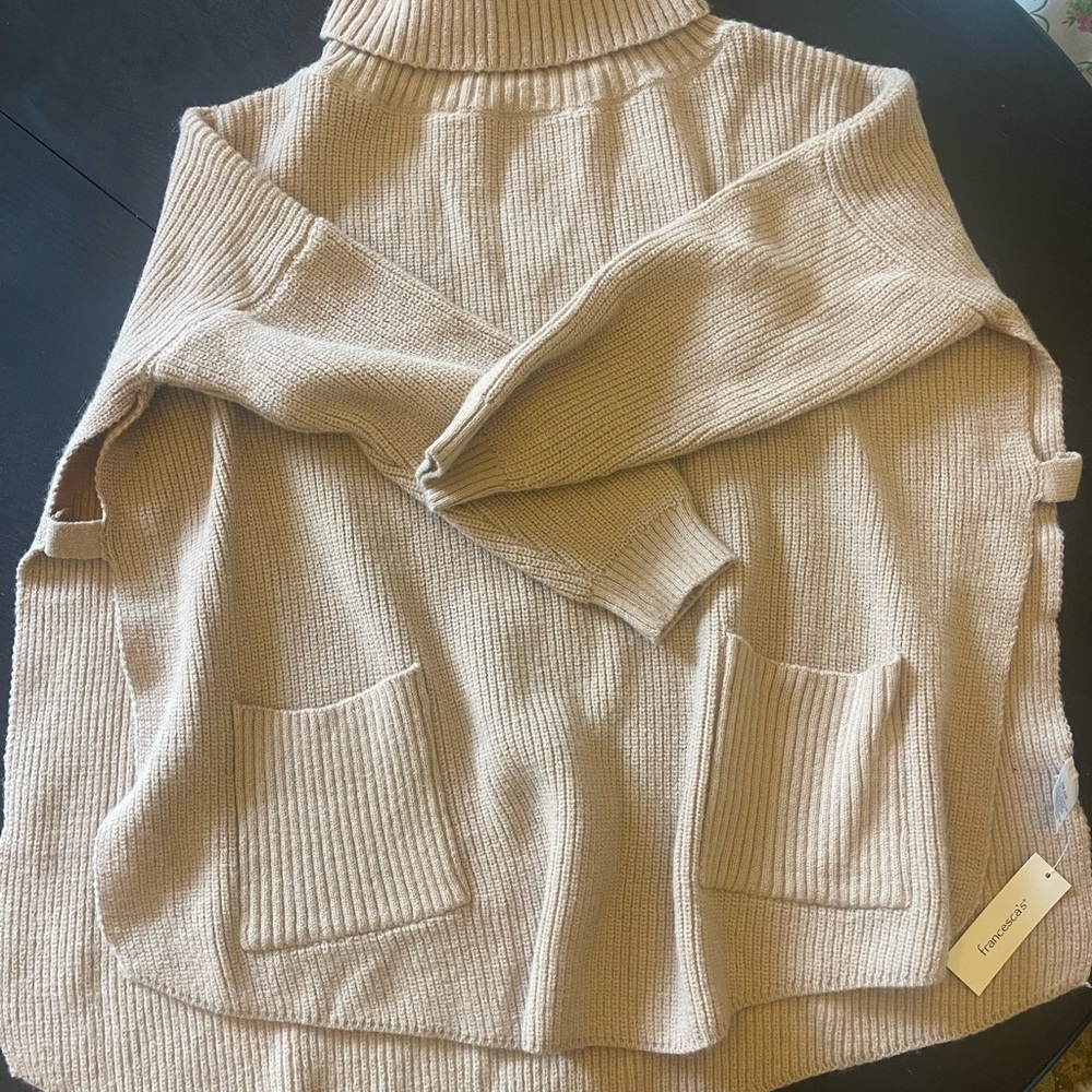 Cozy Tan Turtleneck Sweater